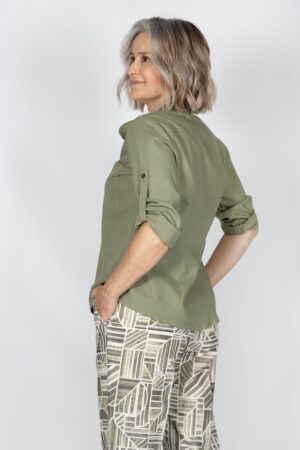 Camisa de lino, manga francesa. Mod. 451