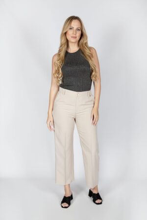 Pantalón ancho, fluido en lino-viscosa. Mod. 421