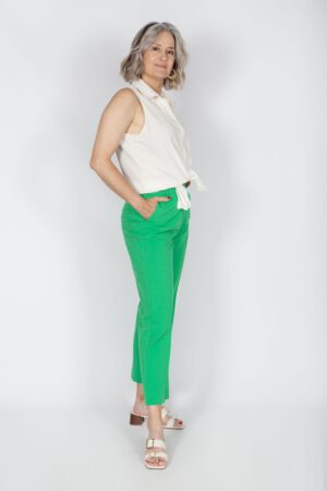 Pantalón ancho, fluido en lino-viscosa. Mod. 421