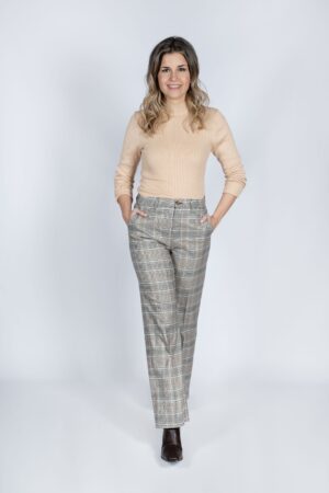 Pantalón ancho punto cuadros. Mod.341