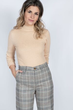 Pantalón ancho punto cuadros. Mod.341